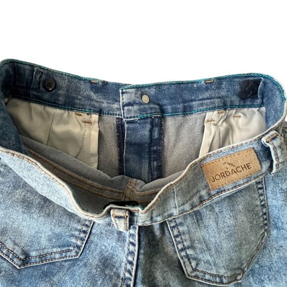 Jordache Shorts 12 Distressed Adjustable Stars Blue Denim (W26 L7) - Picture 10 of 13